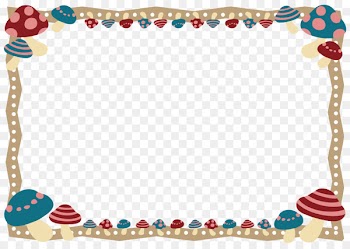 Download Clip art - Cute Border mushrooms decoration frame corners 