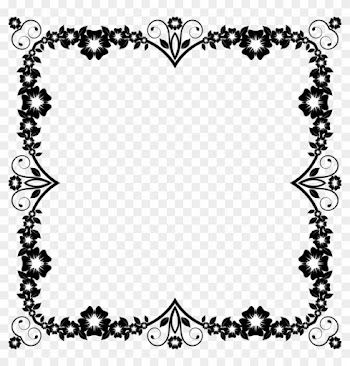 Download Flower Frame Black And White Png Clipart Borders - Frames Black Flower Png