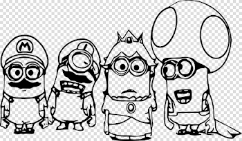 Download Four Minion Mario Coloring - Super Mario Coloring Pages ...