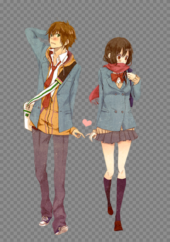Download Free png Anime Love Couple Transparent Background - DLPNG.com