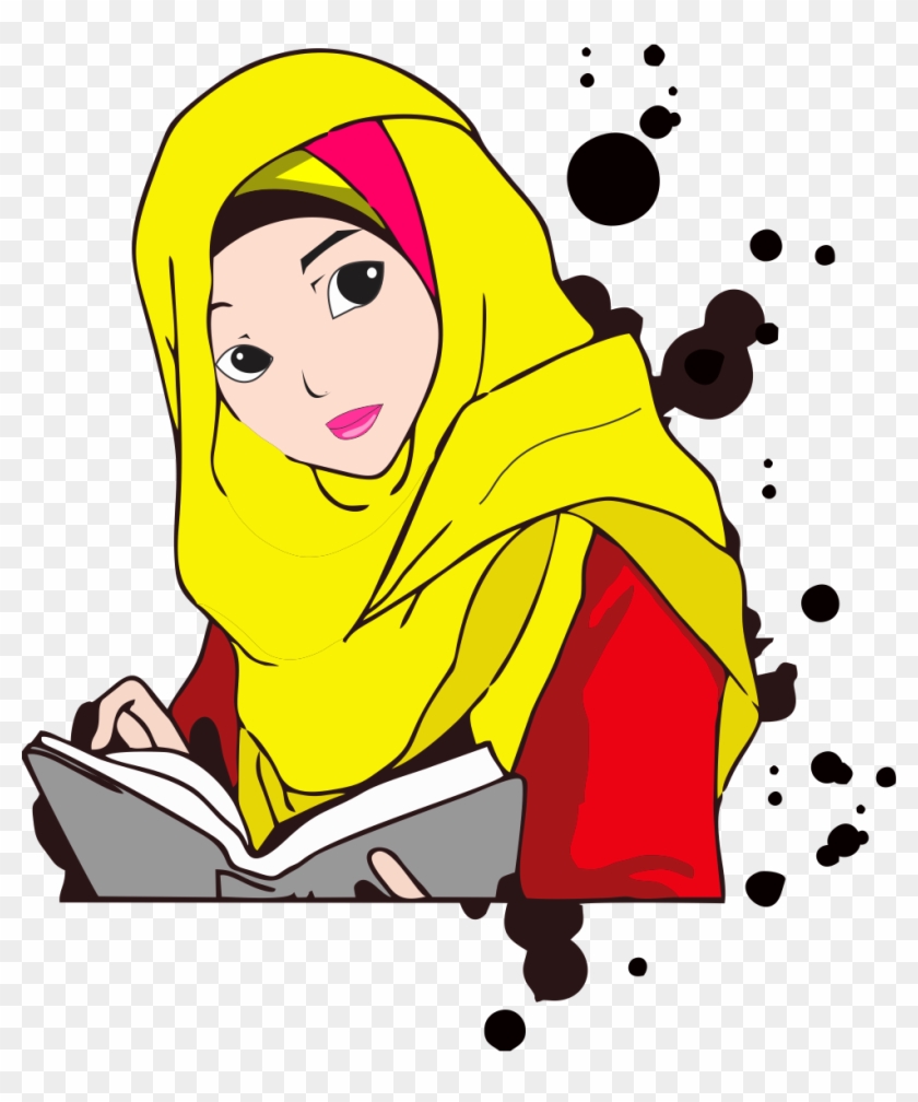 Download Gambar Wanita Hijab Hd Format Png Dan Cdr - Perempuan Berhijab Cartoon Vector