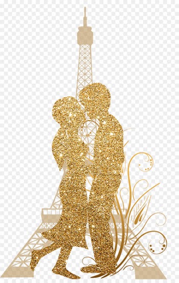 Download Illustration - A kissing couple; a decorative pattern 