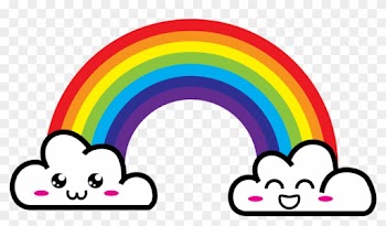 Download Now Free Printable Rainbow Invitation Template - Cartoon Rainbow With Clouds