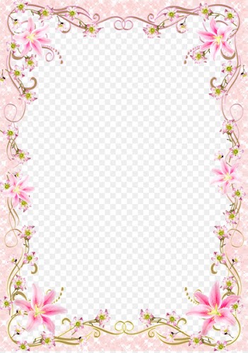Download Picture frame Template - Floral Border Frame romantic pink line 