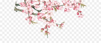 Download Pixel - Watercolor peach blossom peach tree 