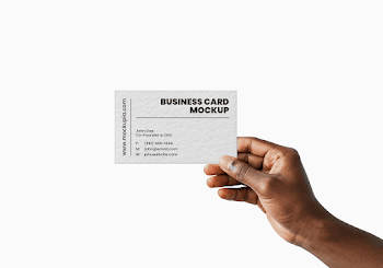 Download Premium Hand Holding Business Card Mockups - Mockupia