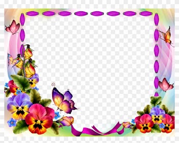 Download Red Flower Frame Transparent Background For - Flower And Butterfly Frame