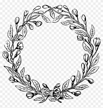 Download Vintage Wreath Free Vector File And Clip Art - Floral Wreath Png Black