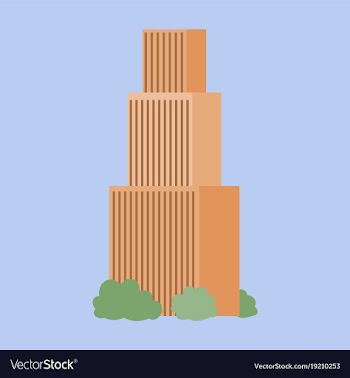 Downtown skyscraper with skyline reflections on vector image