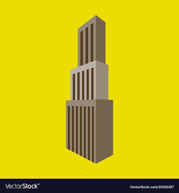 Downtown skyscraper with skyline reflections on vector image