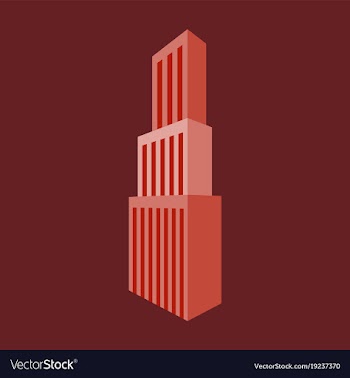 Downtown skyscraper with skyline reflections on vector image