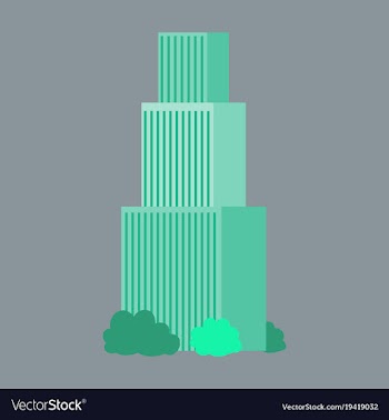 Downtown skyscraper with skyline reflections on vector image