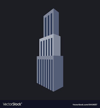 Downtown skyscraper with skyline reflections on vector image
