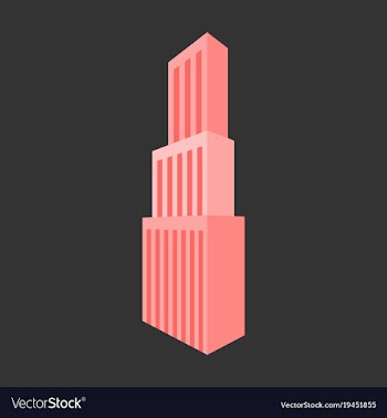 Downtown skyscraper with skyline reflections on vector image