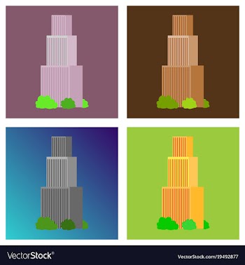 Downtown skyscraper with skyline reflections on vector image
