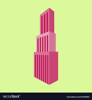 Downtown skyscraper with skyline reflections on vector image