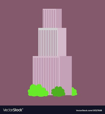 Downtown skyscraper with skyline reflections on vector image