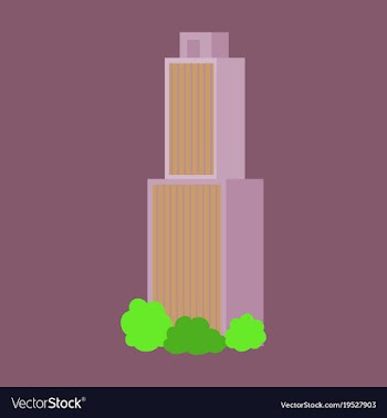 Downtown skyscraper with skyline reflections on vector image