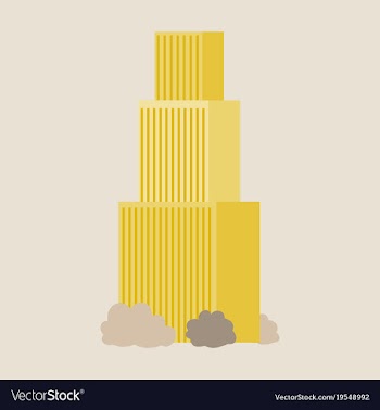 Downtown skyscraper with skyline reflections on vector image