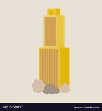 Downtown skyscraper with skyline reflections on vector image