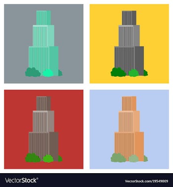 Downtown skyscraper with skyline reflections on vector image