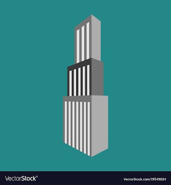 Downtown skyscraper with skyline reflections on vector image