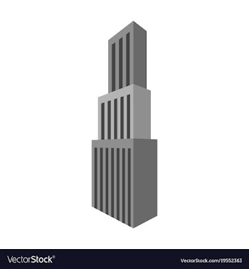 Downtown skyscraper with skyline reflections on vector image