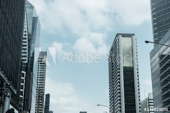 Downtown skyscrapers during coronavirus pandemic