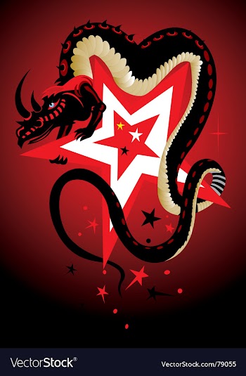 Dragon and star vector image