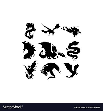 dragon animal silhouette collection design