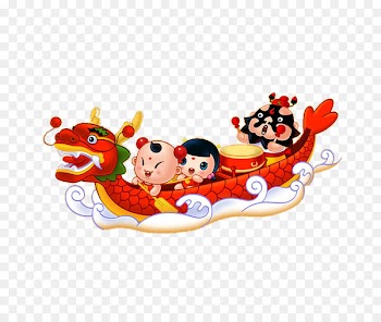Dragon Boat Festival u7aefu5348 Traditional Chinese holidays - Cartoon boat race 