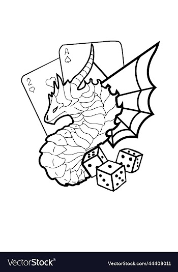 dragon cards and dice tatto