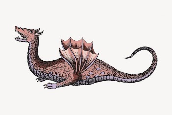 Dragon collage element, mythical creature | Free PSD Illustration - rawpixel
