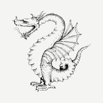 Dragon drawing, vintage mythical creature | Free PSD - rawpixel