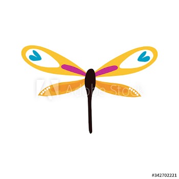 dragon fly insect line style icon