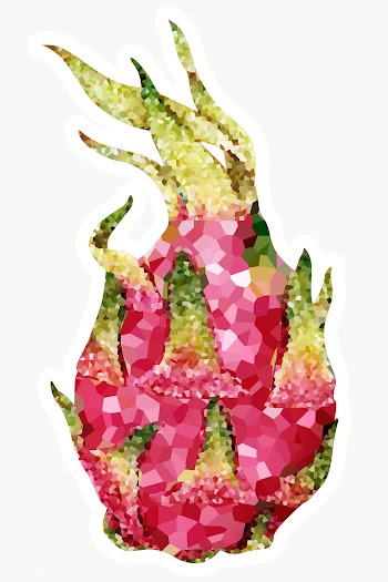 Dragon fruit crystallized style sticker design element | Free  transparent png - 2341167