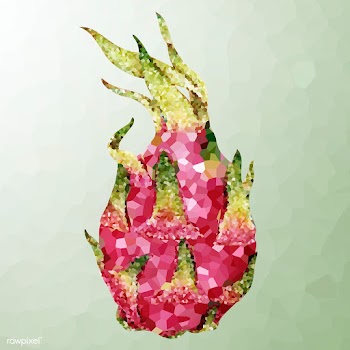 Dragon fruit on a green background crystallized style illustration | Free  illustration - 2341151