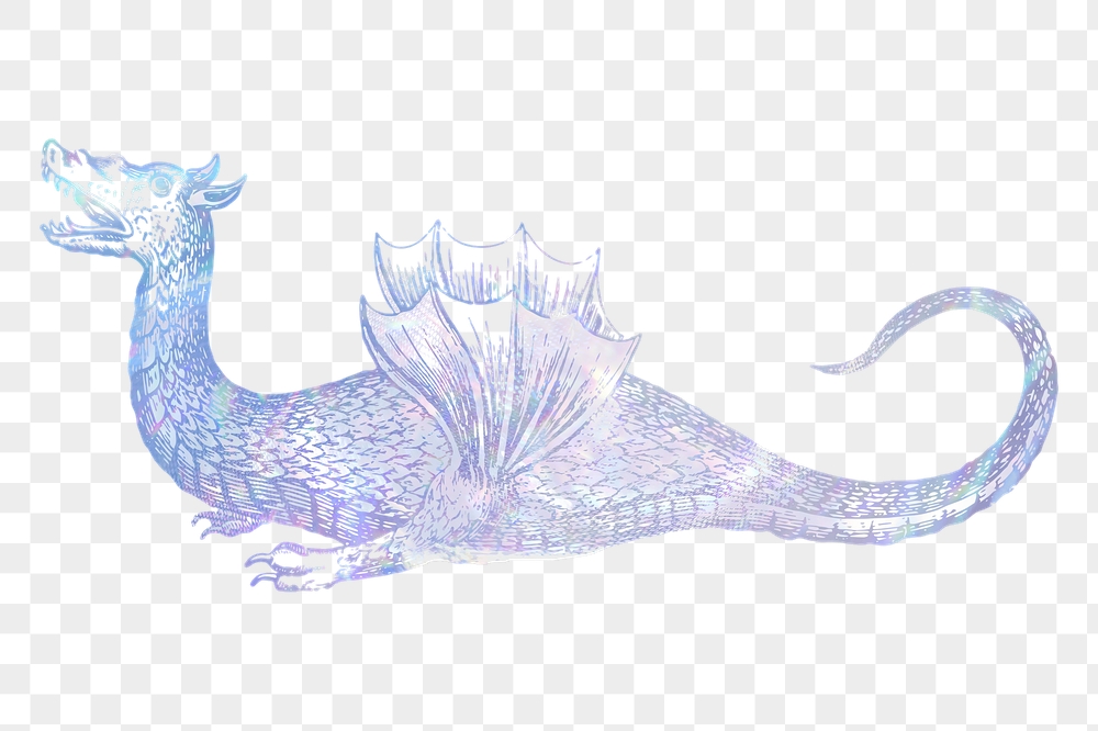 Dragon png sticker, aesthetic holographic | Free PNG Illustration - rawpixel