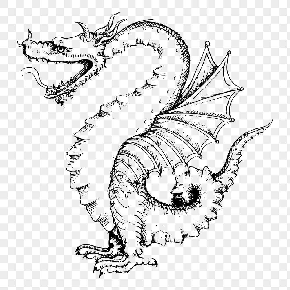 Dragon png sticker, vintage mythical | Free PNG - rawpixel