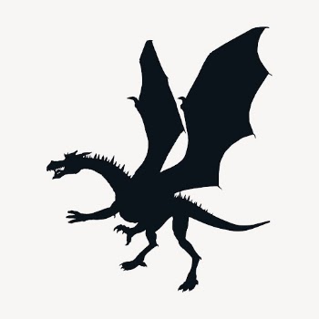 Dragon silhouette collage element, fantasy | Free PSD - rawpixel