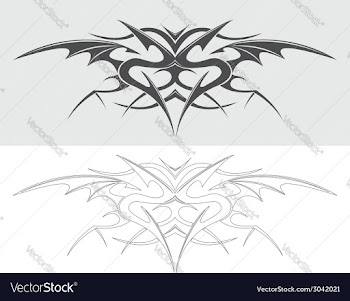 Dragon tattoo silhouette vector image