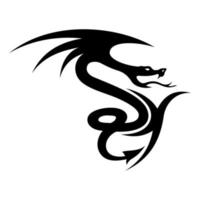 dragon tattoo tribal illustration Free Vector
