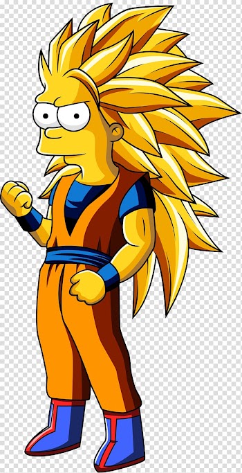 Dragonball Bart Super Saiyan illustration, Bart Simpson Goku Homer Simpson Super Saiya Drawing, goku transparent background PNG clipart