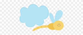 Dragonfly Flying Under A Cloud - Cute Cloud Baby Png