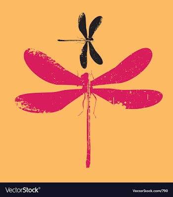 Dragonfly grunge vector image