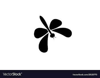 Dragonfly logo design with shape and black color vector image