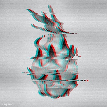 Dragonfruit glitch style design element  | Free  illustration - 2342651
