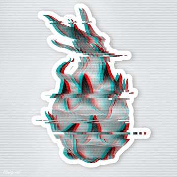 Dragonfruit glitch style sticker overlay with a white border | Free  illustration - 2342653