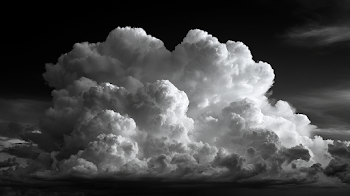 Dramatic Black and White Cumulonimbus Clouds