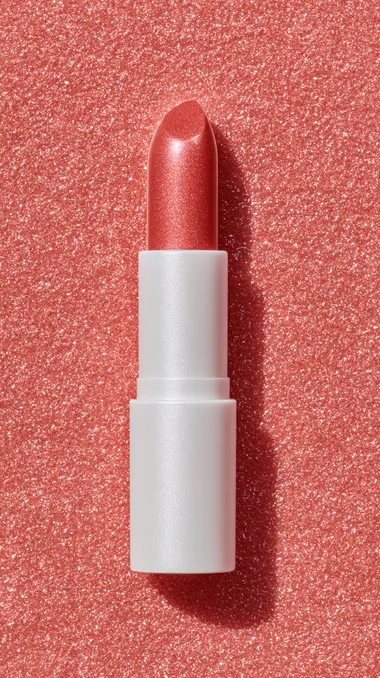 Dramatic Coral Lipstick Close-Up Dramatic Coral Lipstick Close-Up